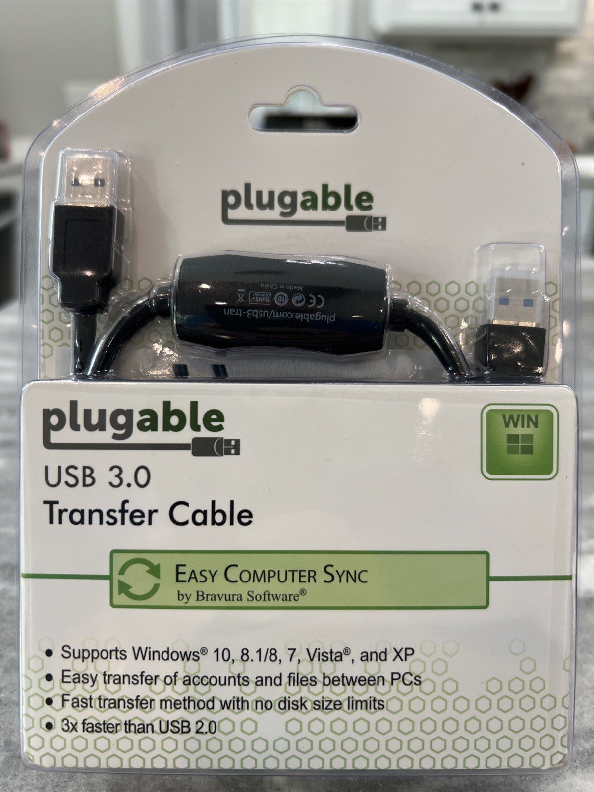 Plugable USB3-TRAN USB 3.0 Transfer Cable, Unlimited Use, Transfer Data Between
