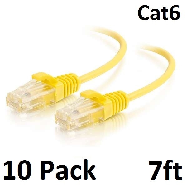 10 Pack 7'ft CAT6 Unshielded Ethernet Network Patch Cable Lan Copper cord