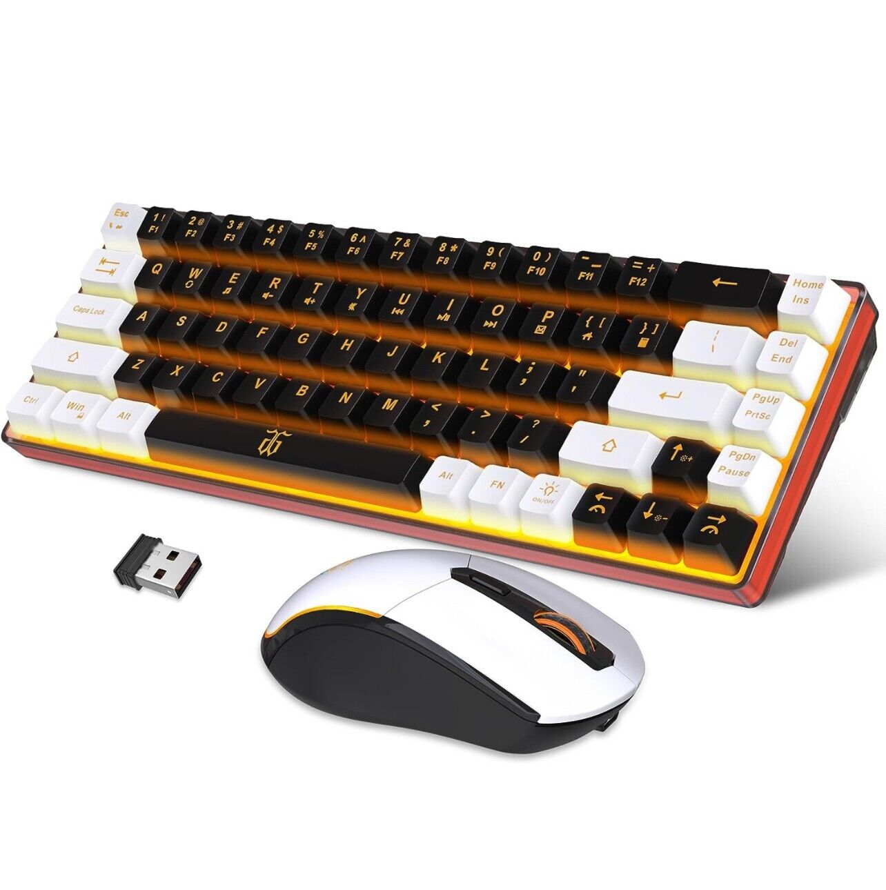 60% Keyboard 2.4G Wireless Mouse Combo Merchanical Feel RGB Backlit Ergonomic b