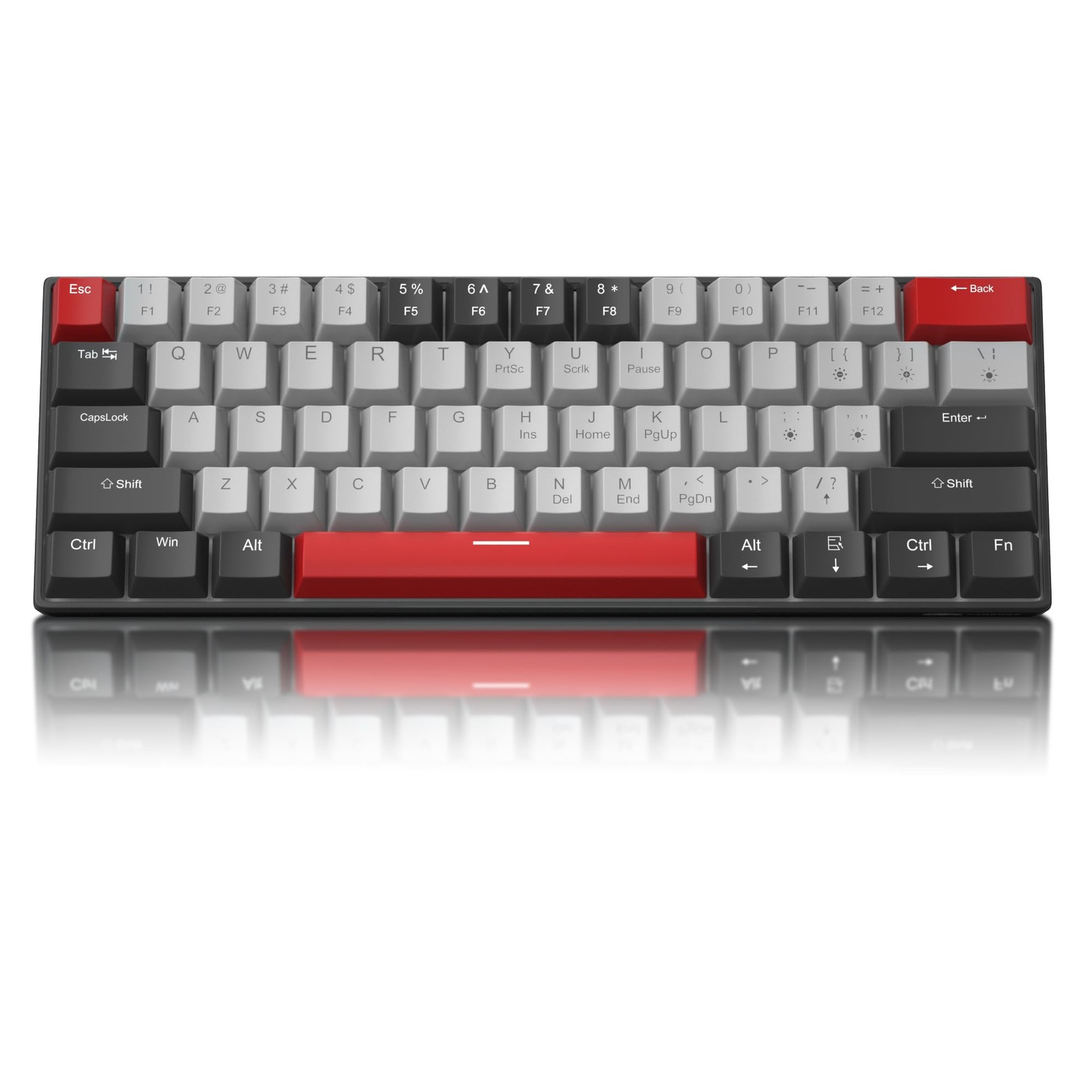 60 Percent Mechanical Gaming Keyboard, Black&Gray Mixed Color Keycaps Gaming Key
