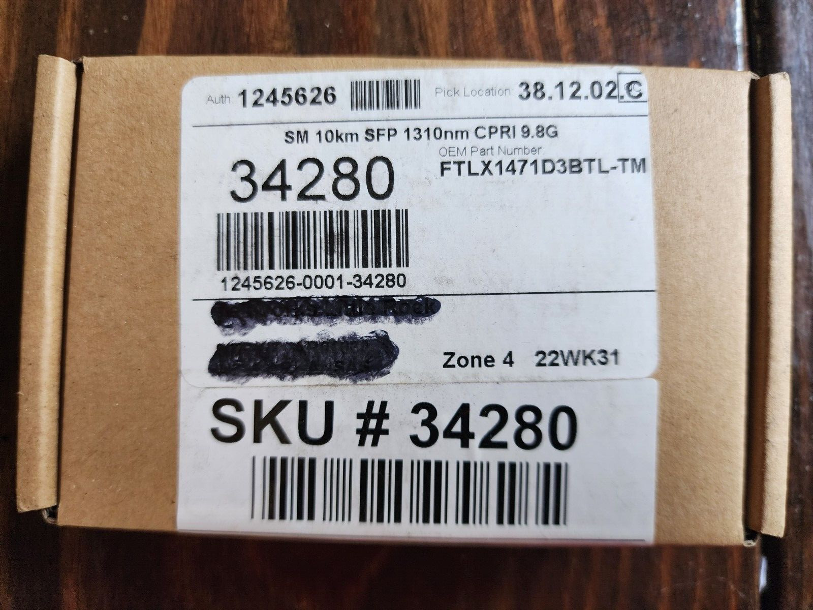 Finisar FTLX1471D3BTL 10GB 10KM SFP+ 1310NM SM OPT TRANSCEIVER NEW IN BOX