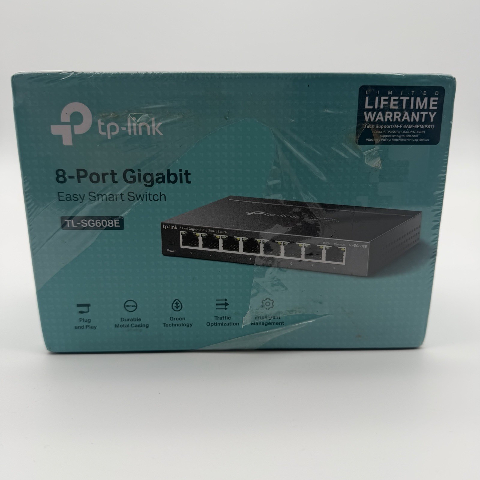 TP‑LINK TL‑SG608E 8‑Port Gigabit Easy Smart Switch Plug & Play – New Sealed