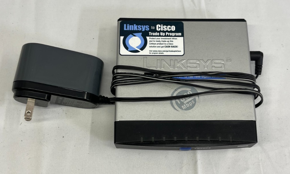 Linksys SD2008 8-Port Gigabit Switch Tested Working w/power supply, Pre Owned