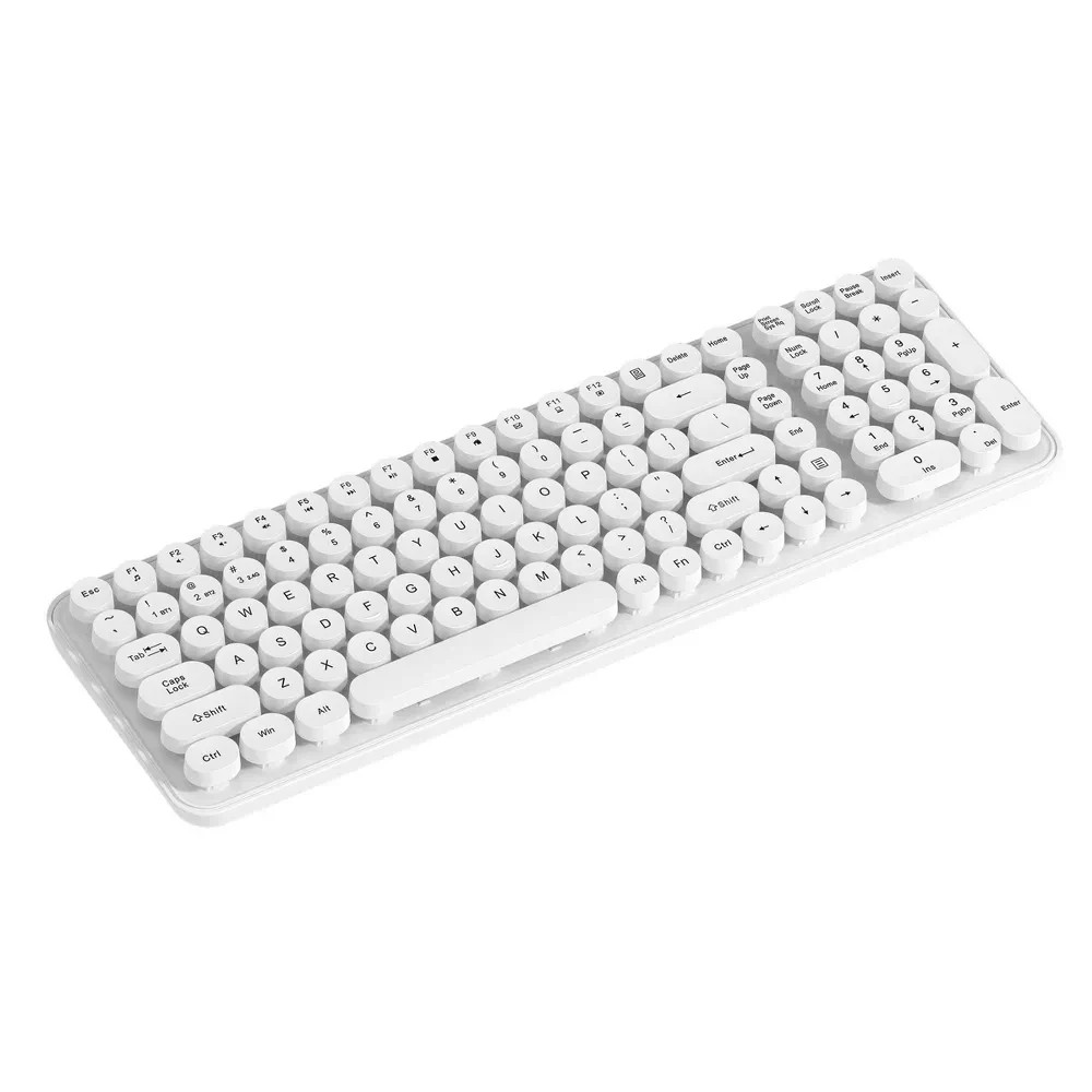 North Full Size Wireless Keyboard Round Membrane Pop Keys - 105 Keys