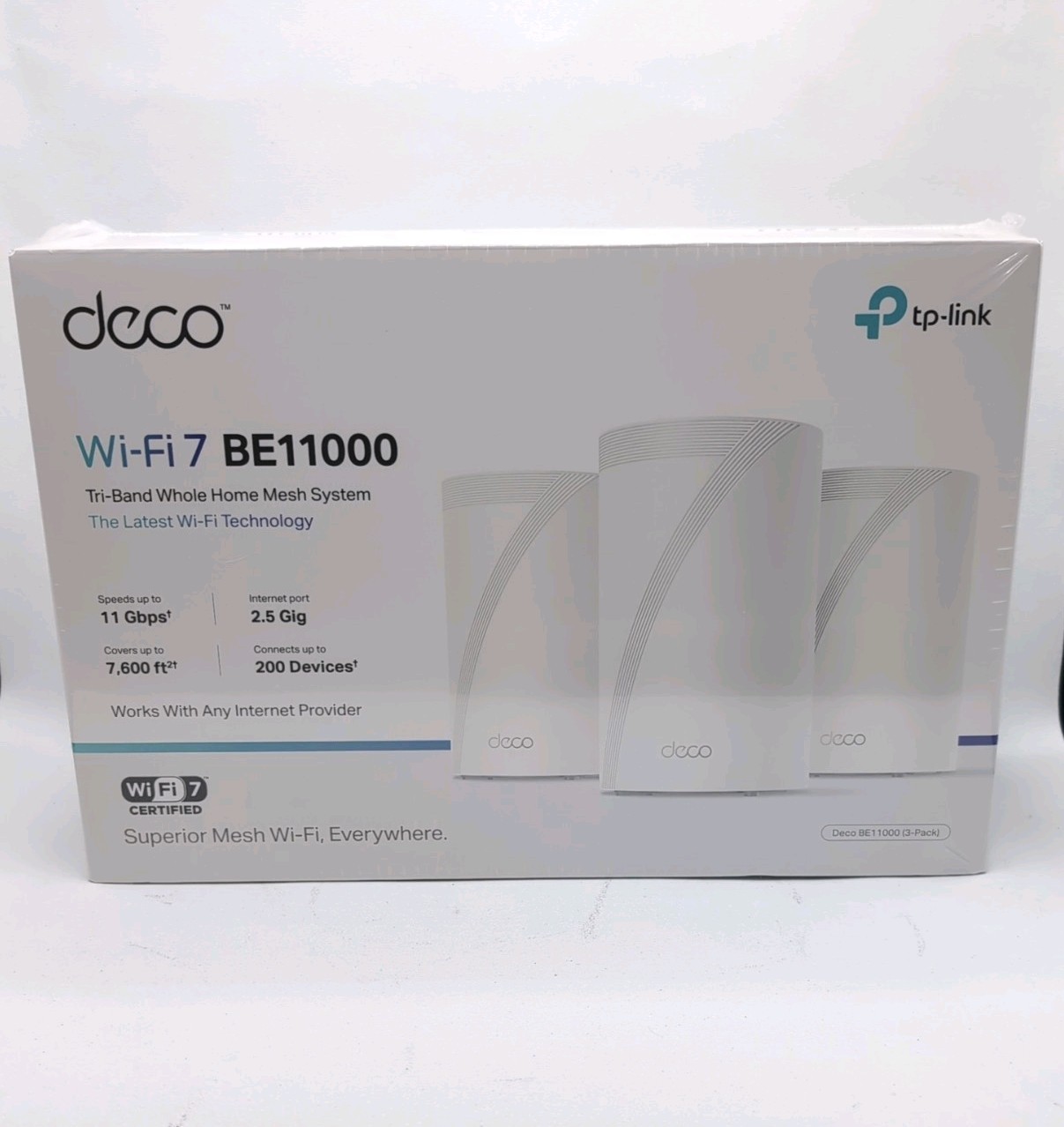 TP-Link Deco BE11000 Whole Home Mesh WiFi 7 System - BRAND NEW FACTORY SEALED