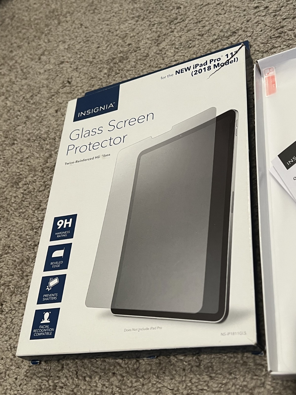 INSIGNIA TWICE REINFORCED HD GLASS SCREEN PROTECTOR APPLE IPAD PRO 11" 2018 9H