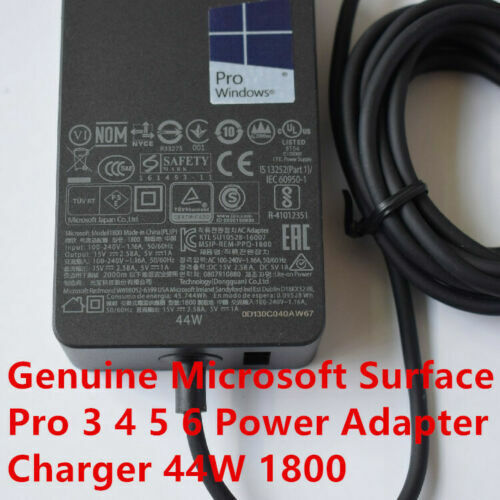 GENUINE Surface Pro 6 Pro 4 Pro 5 Surface Pro 3 Adapter Charger Power Cord 1800