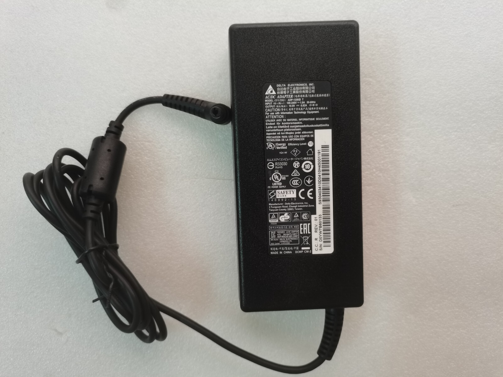 100%Genuine 19.5V 6.92A ADP-135KB T for MSI MS-16J9 15.6" Laptop 135W AC Adapter