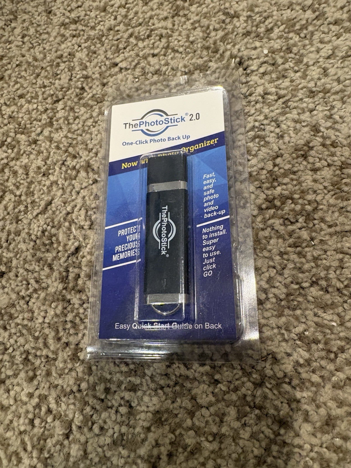 ThePhotoStick 2.0 128GB One-Click Photo Backup USB Drive
