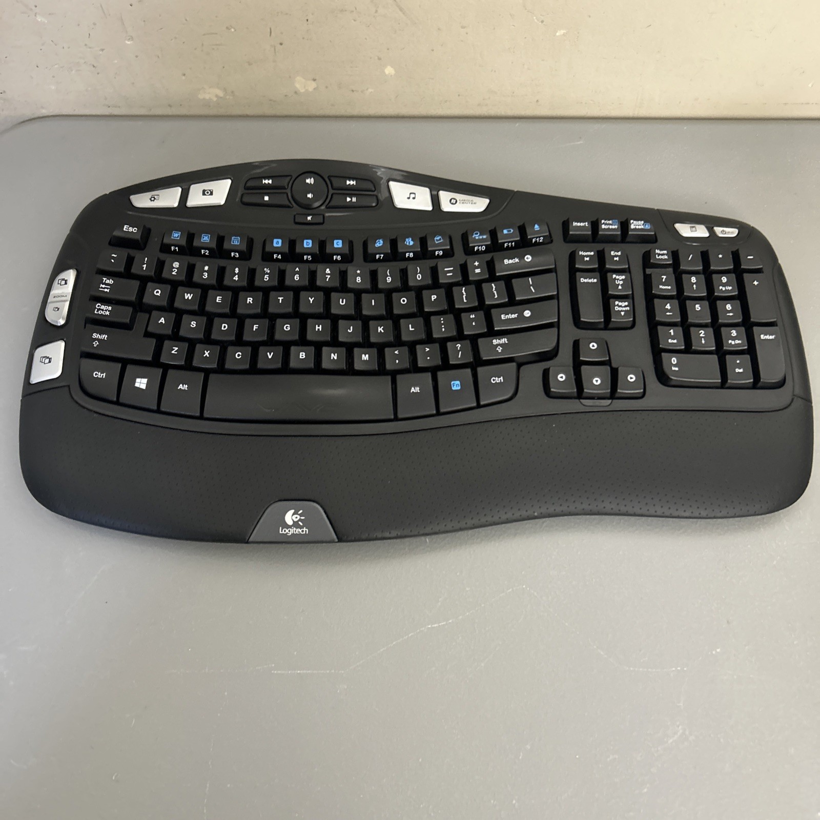 Logitech K350 Wireless Wave Ergonomic Keyboard Black Y-RBN90 No Dongle
