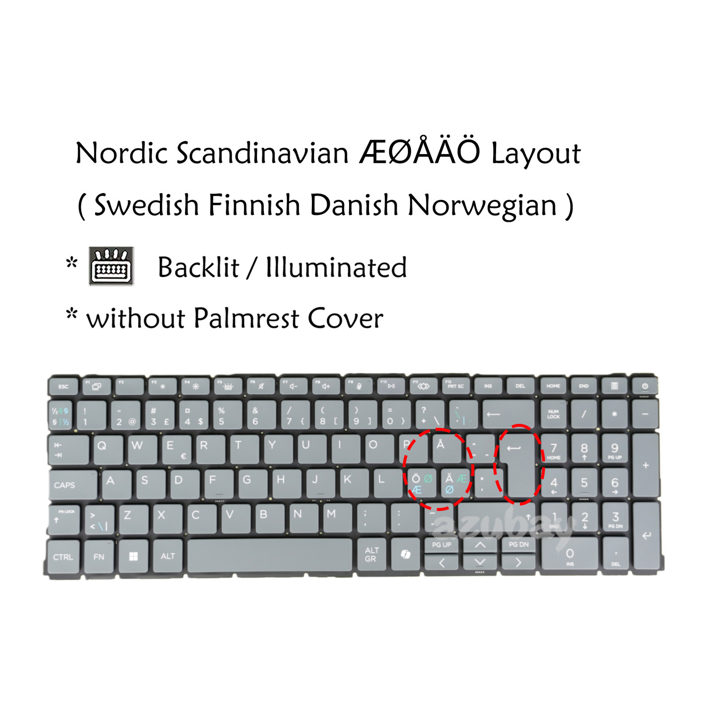Nordic Laptop Keyboard For HP ZBook Power 16 G11 / 16 G11 A, N95509-DH1 Backlit