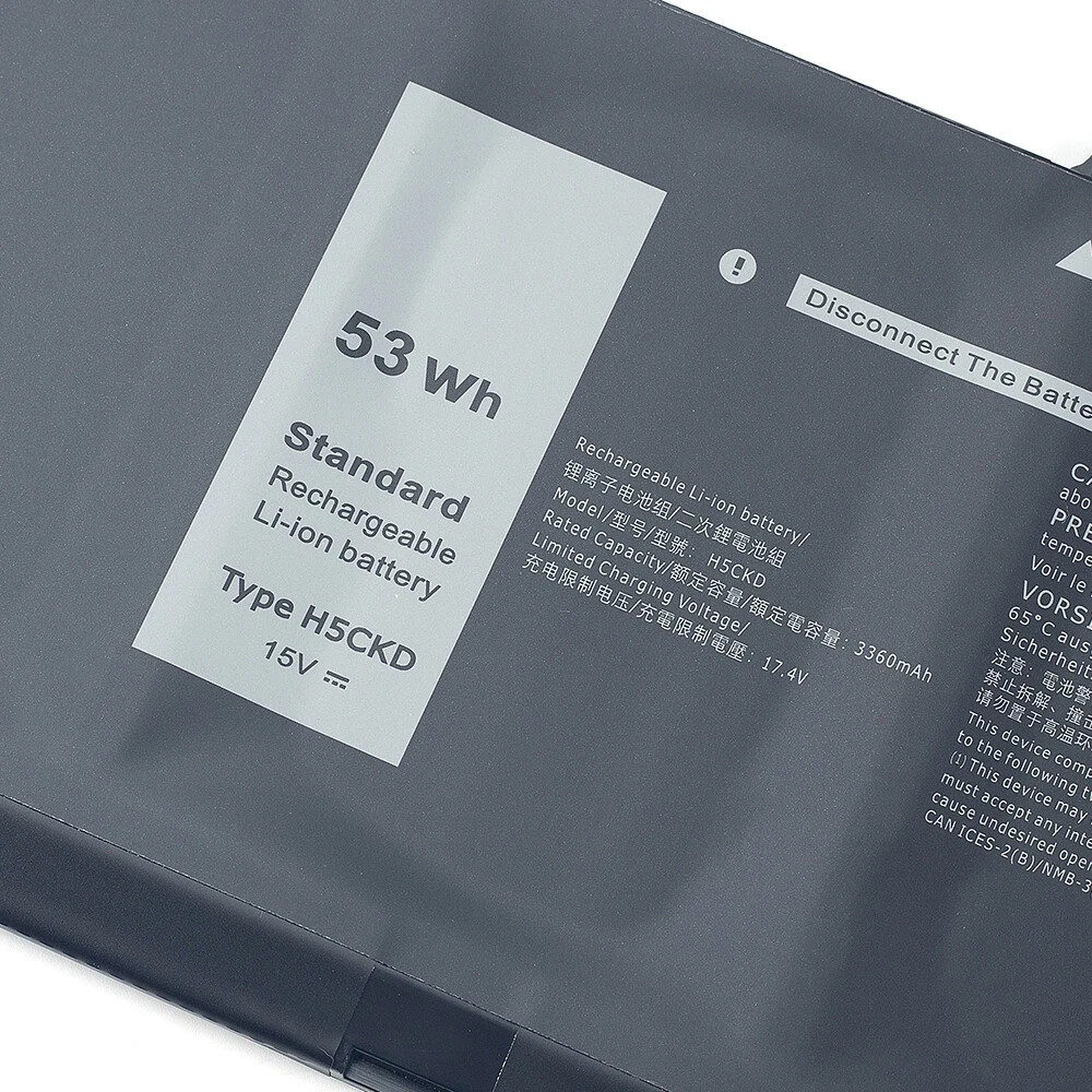 53Wh H5CKD Battery For Dell Latitude 3410 3510 Inspiron 7300 7500 2-in-1 Silver