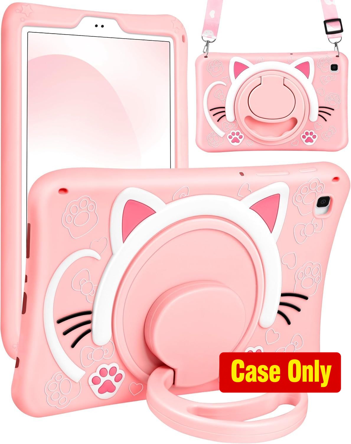 Case for Samsung Galaxy Tab A7 Lite 8.7” - Cute Cat Kawaii Cover with Rotating S