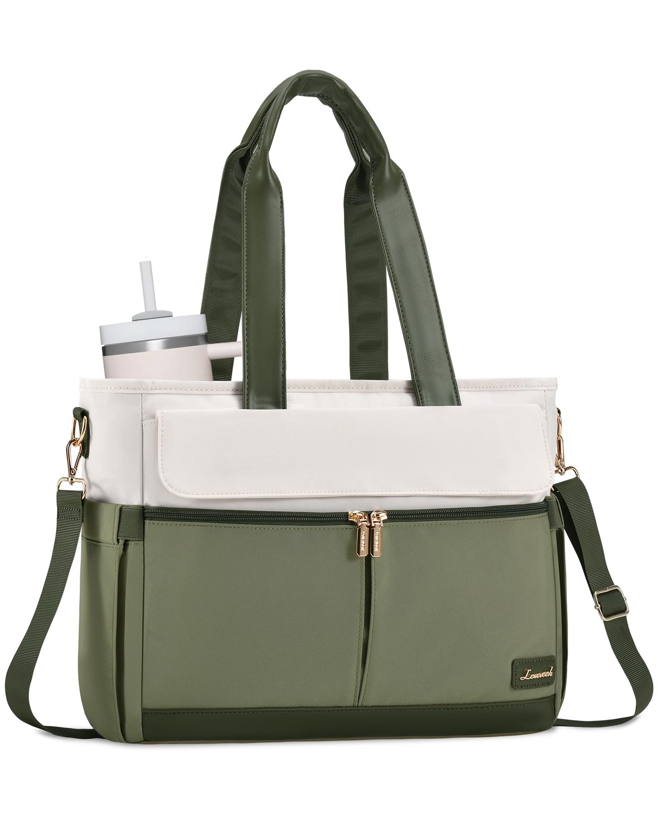 LOVEVOOK Upgrade Version Medium suitable for 15.6 inch laptop, Green&beige