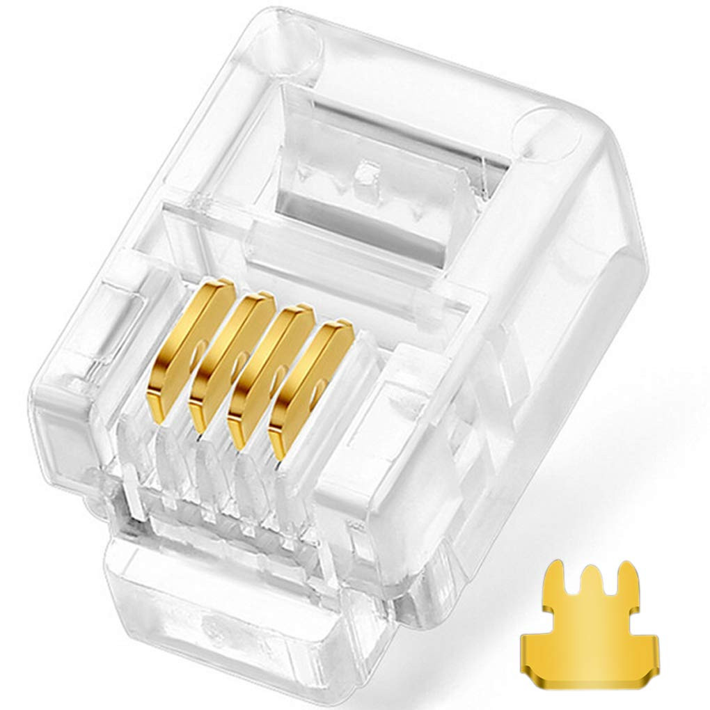 NECABLES 20Pack Telephone Modular Plug RJ11 6P4C Connector