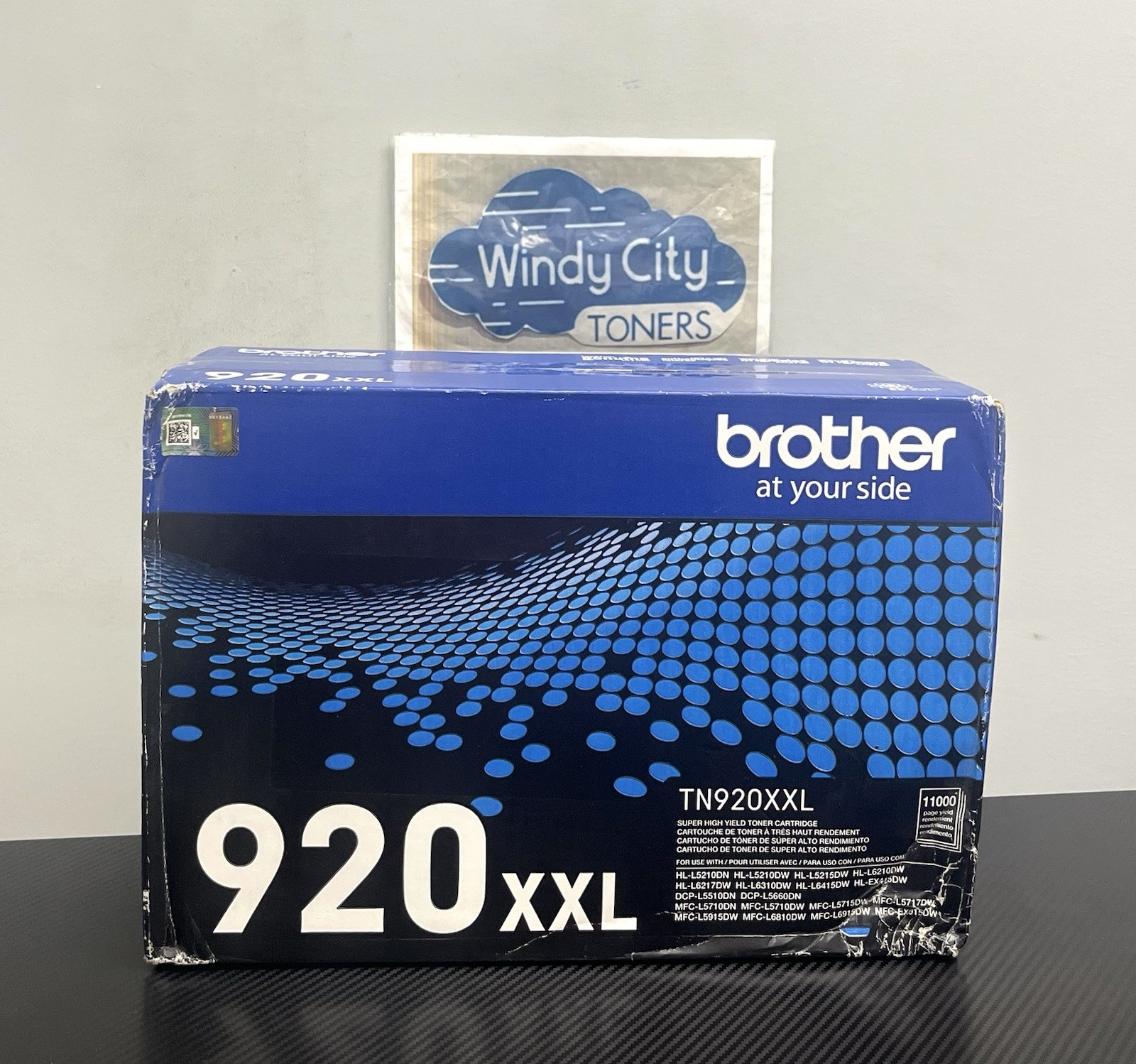 Brother TN920XXL Super High-yield Black Toner 11,000 Pages OEM New Damaged Box