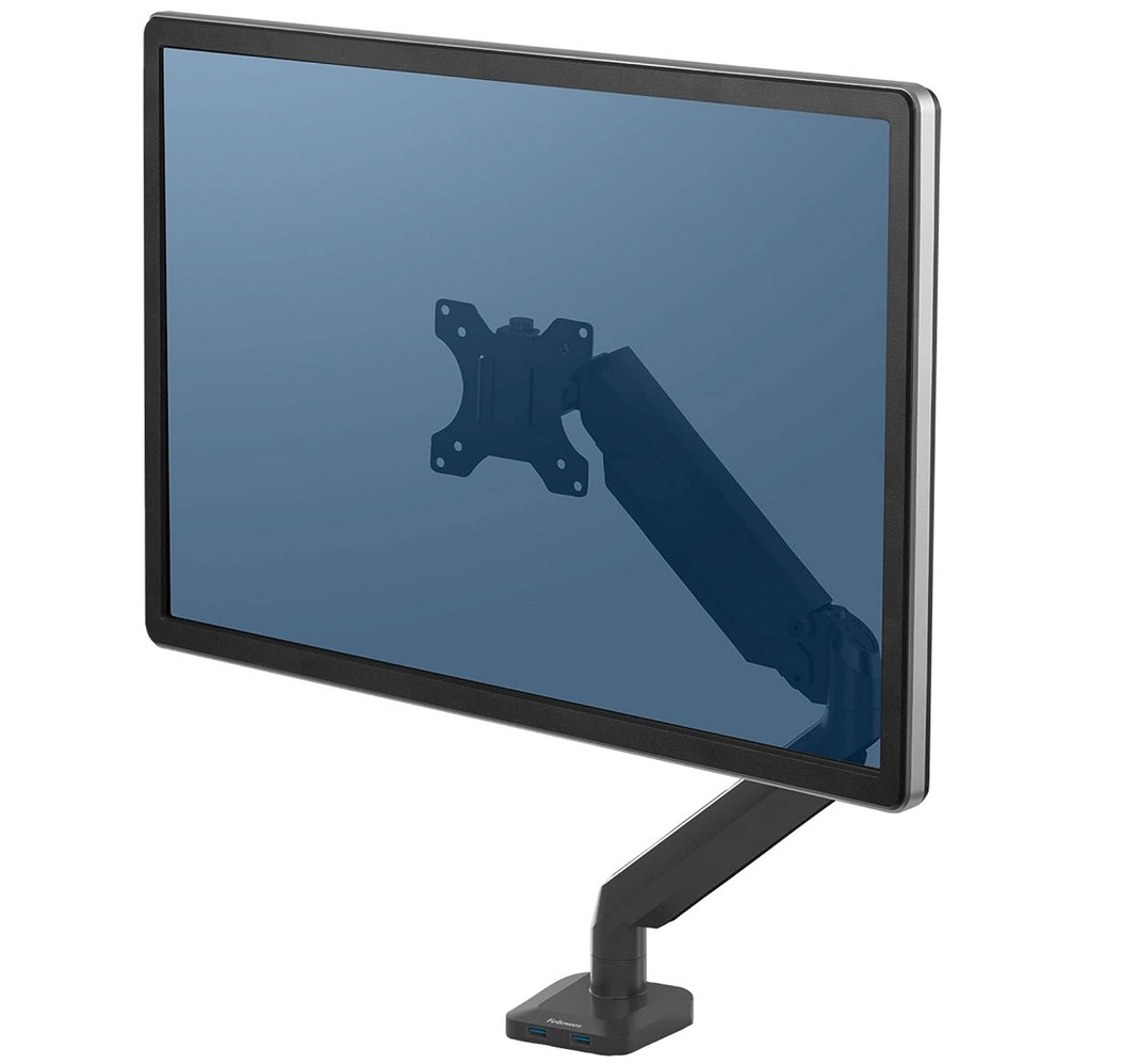 Adjustable Computer Monitor Stand Single Arm 32" Screen Max Fellowes 8043301