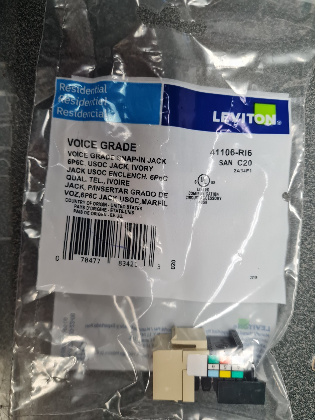 Leviton 41106-R16 Quick Port Connector Lot Of 19