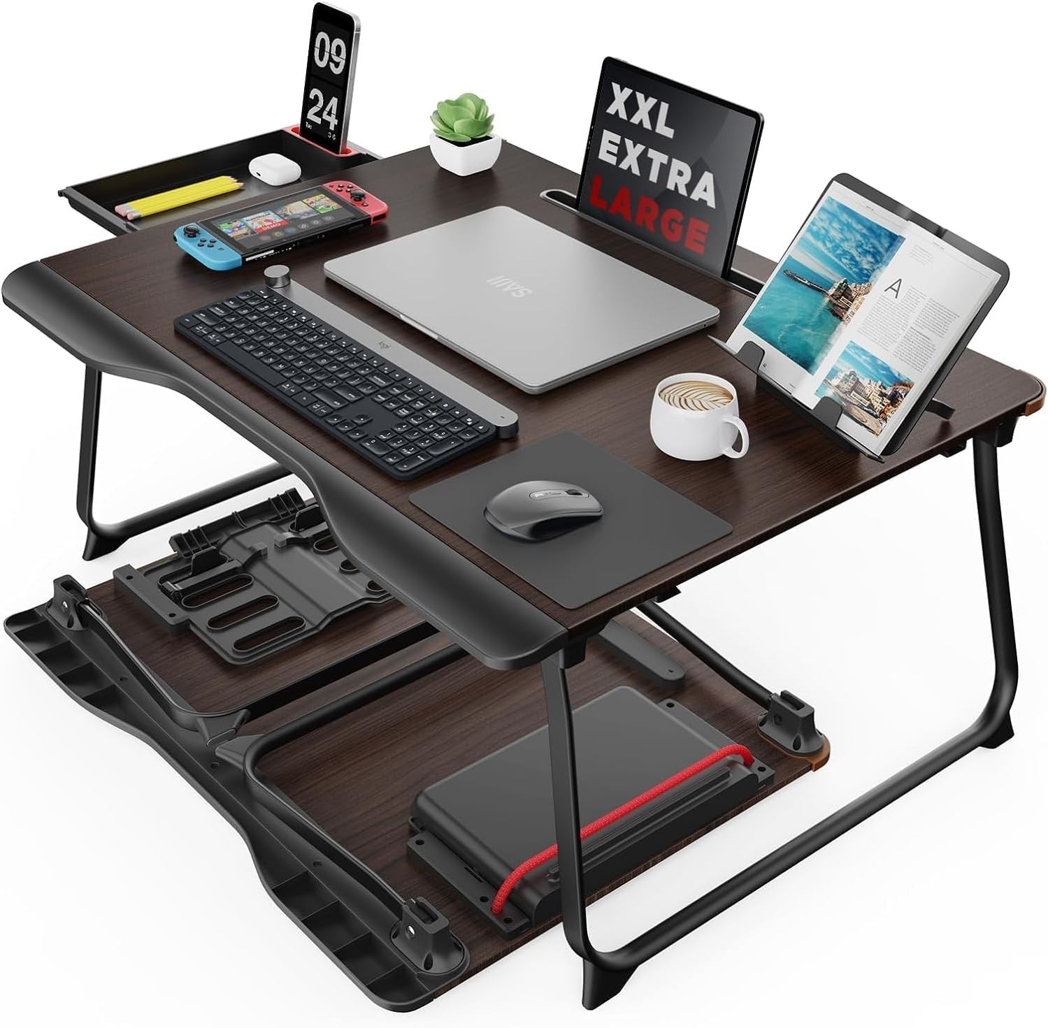 Laptop Desk for Bed,SAIJI XX-Large Foldable Bed Tray Table for Eating Breakfast