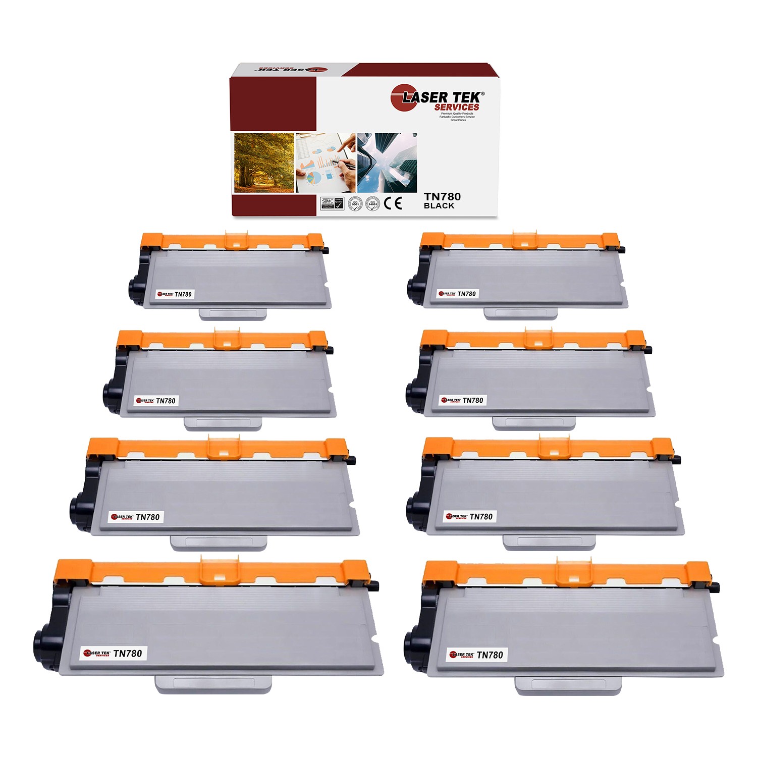 8Pk LTS TN-780 Black Hi-Yield Compatible for Brother HL6180DW 6180DWT Toner
