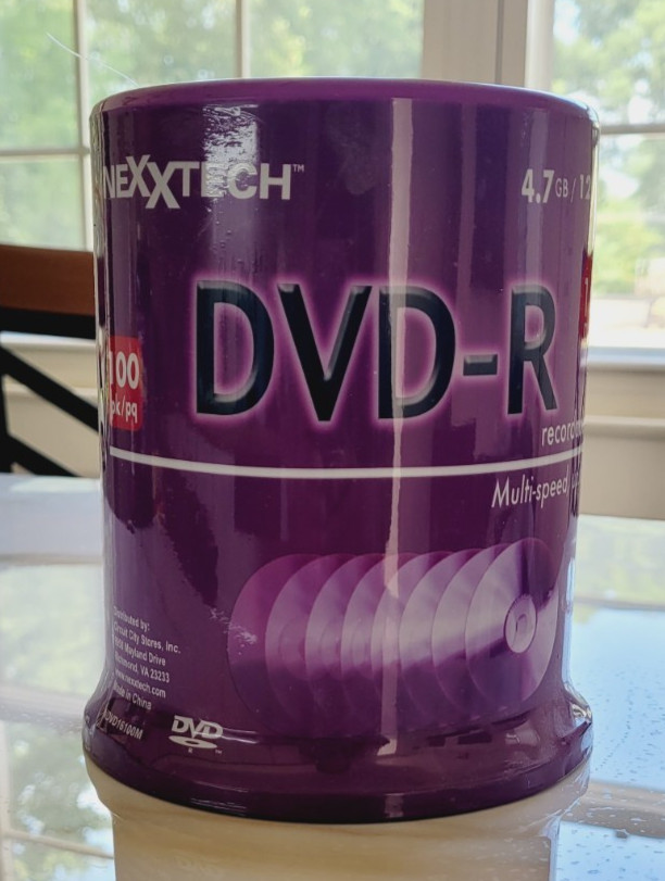 BLANK DVD-R DVD+R DVD 16X120 MINUTES NEW SEALED 100 PACK NEXXTECH
