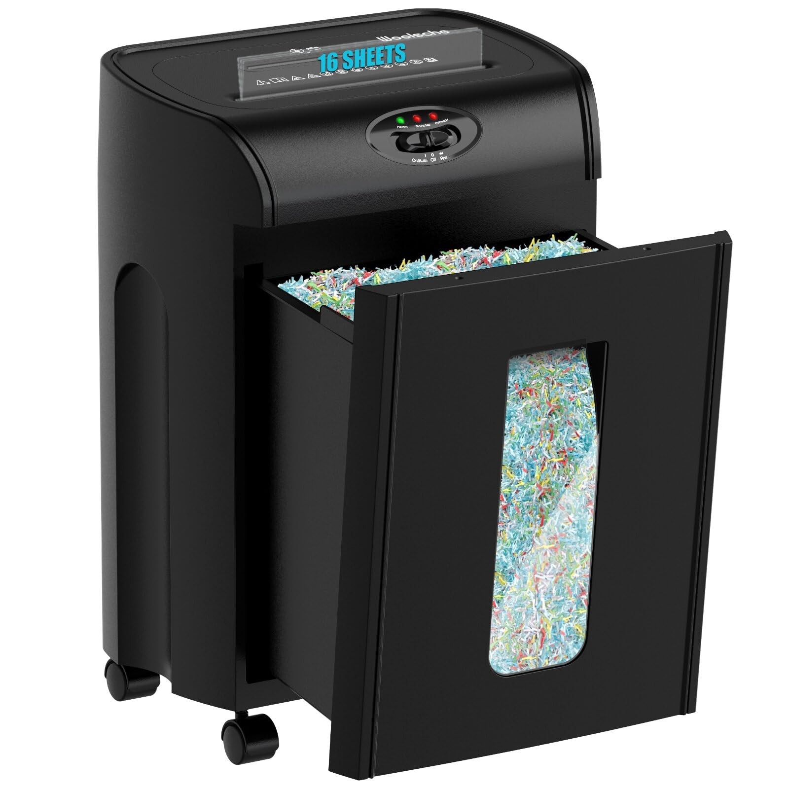 Paper Shredder 16 Sheet Cross Cut 4.76 Gallon Basket P 4 Security Woolsche