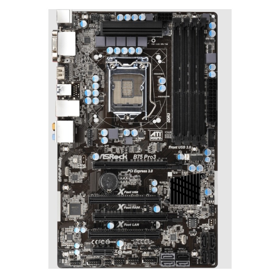 For ASROCK B75 Pro3 Desktop Motherboard LGA 1155 DDR3 Intel B75 ATX Test OK
