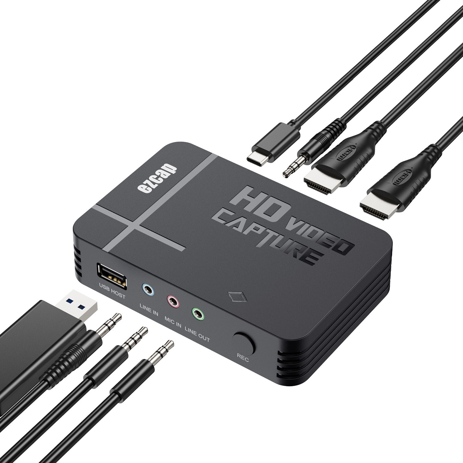 HDMI AV Video Capture Card PC Game Record To U Disk USB Flash Drive Mic Line In