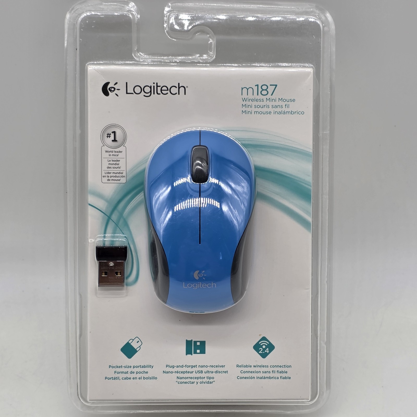 Logitech m187  Wireless Advanced Optical Blue 910-002728 Sealed