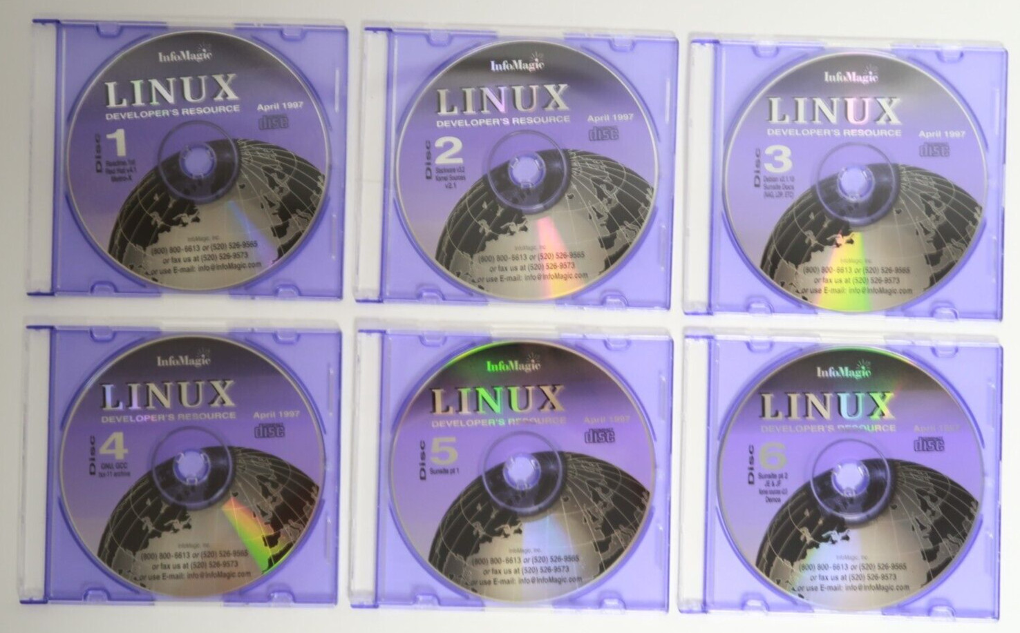 InfoMagic Linux Developer's Resource Computer Program Software 1997 6 Disc Set