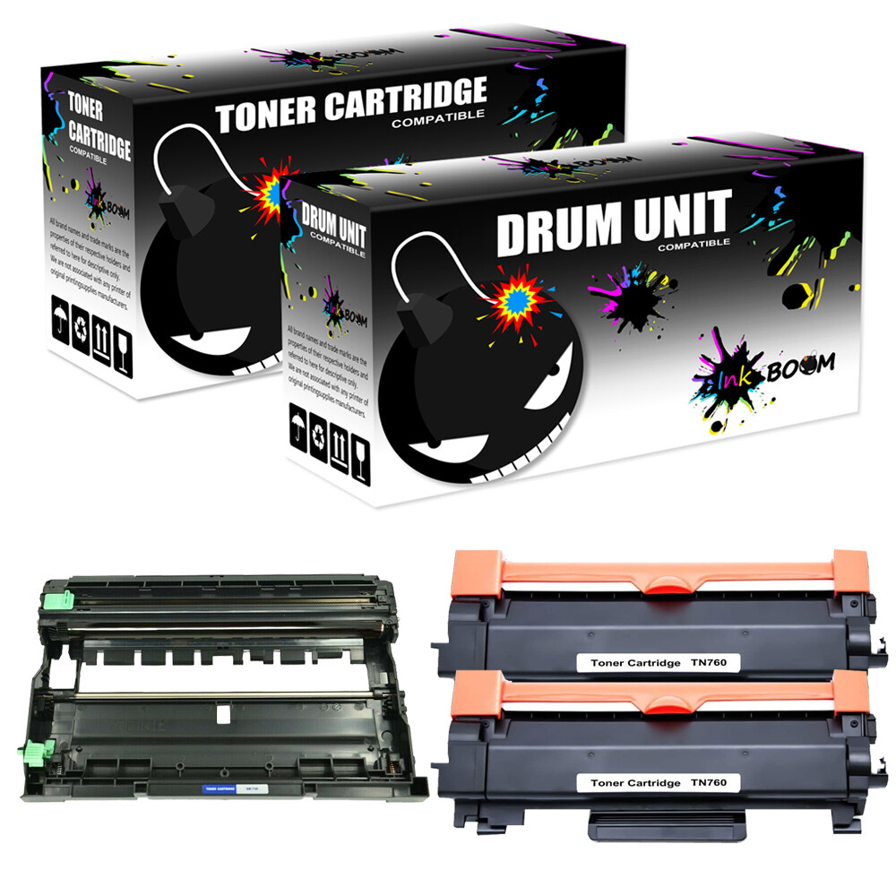 2 Toner & 1 Drum Cartridge fits Brother TN760 DR730 DCP-L2550DW HL-L2350DW