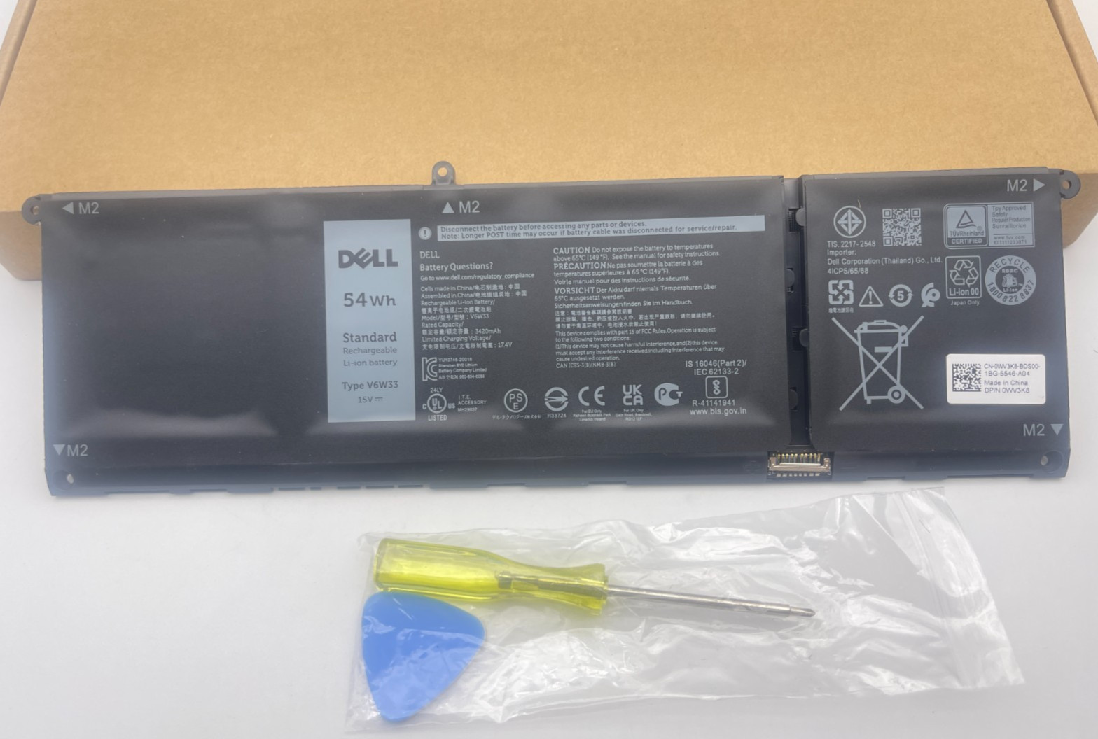 OEM Genuine 54Wh V6W33 TN70C Battery for Dell Latitude 3330 3320 Vostro 15 3511