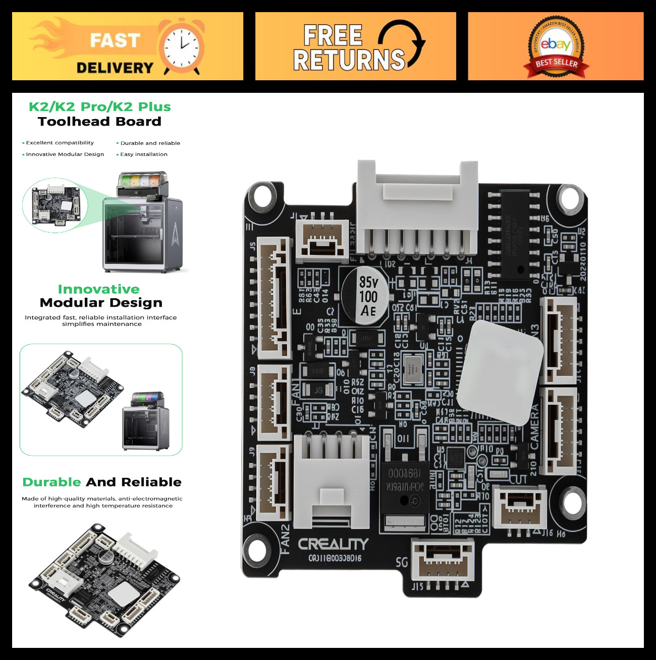 K2 Pro Toolhead Board Replacement, Hotend Control PCB with Breakout Module, K2 S