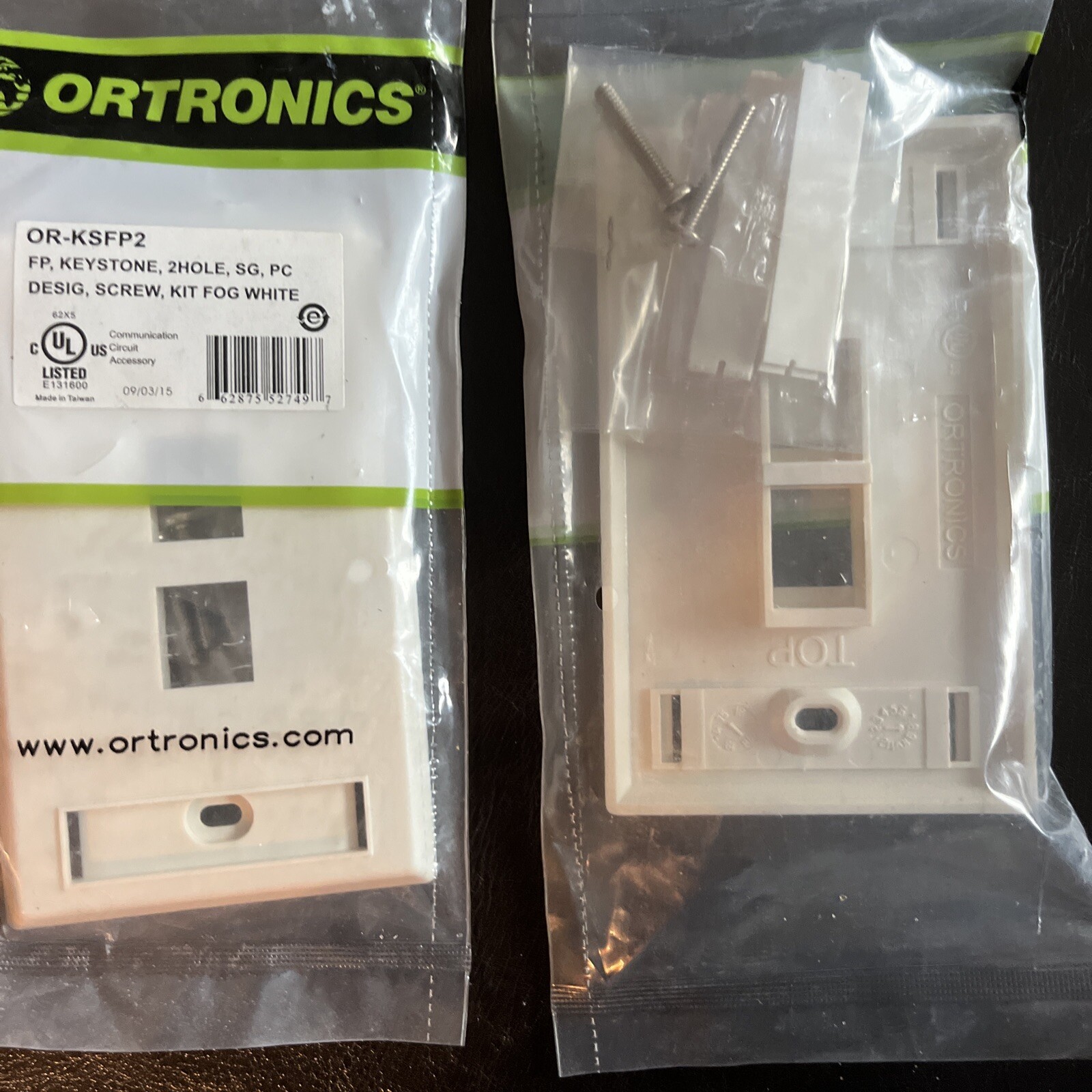 Ortronics OR- KSFP2 Keystone, 2Hole , PC Desig,Kit Fog White( LOT OF 13 )