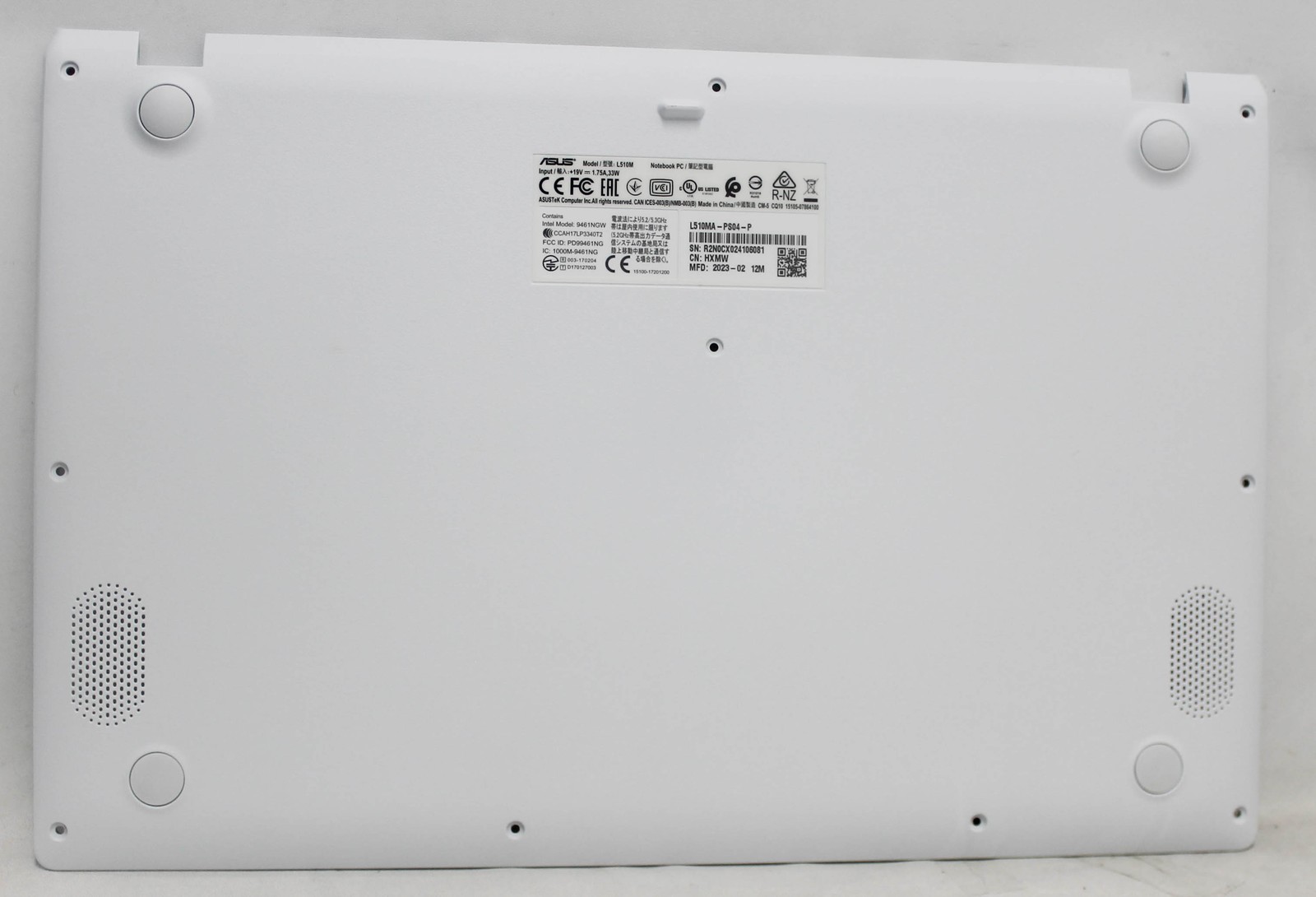 90NB0Q62-R7D020 ASUS VivoBook L510MA E510MA Bottom Base Cover White Grade A