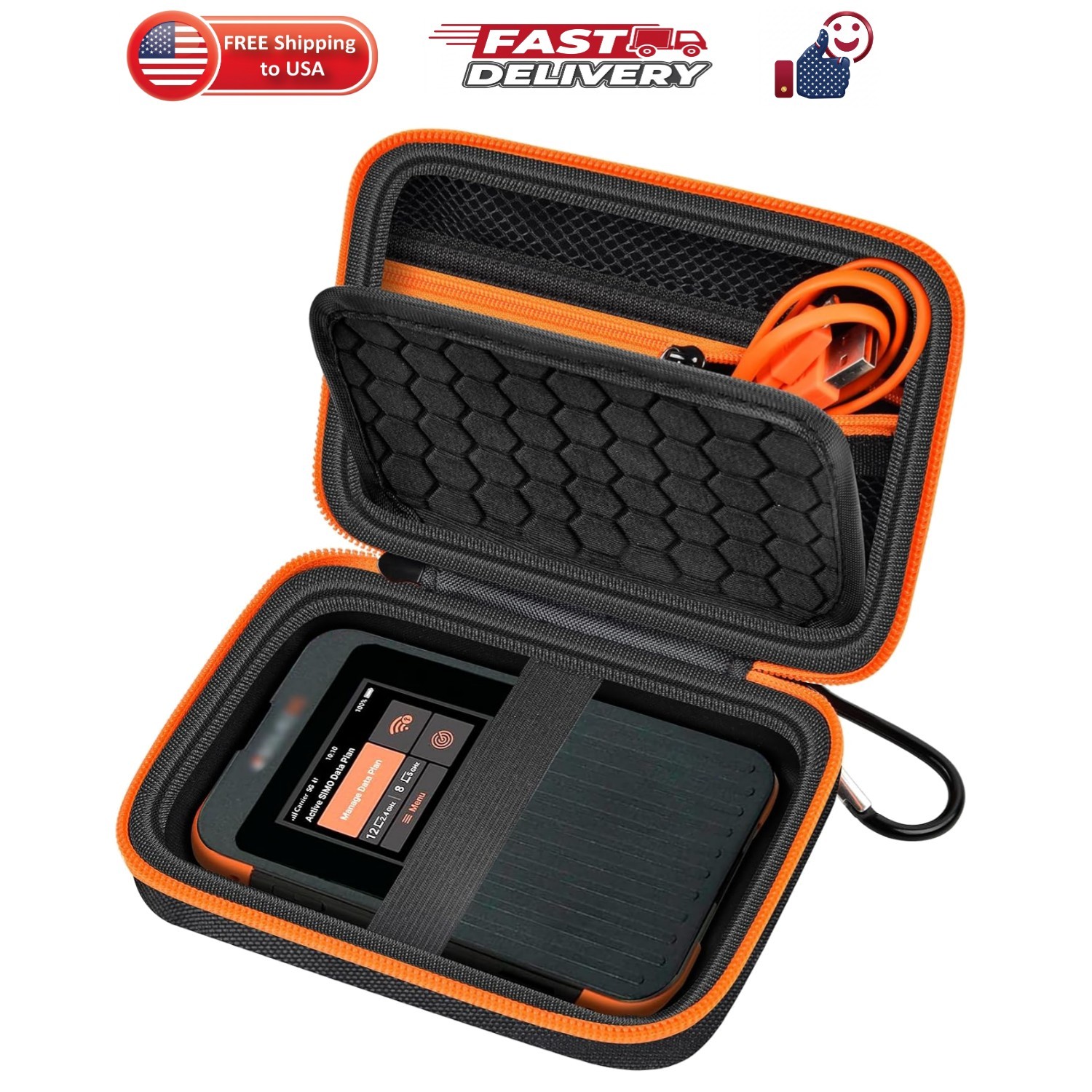 Elegant Hard Case for SIMO Solis 5G Mobile Hotspot - Water-Resistant Travel Bag
