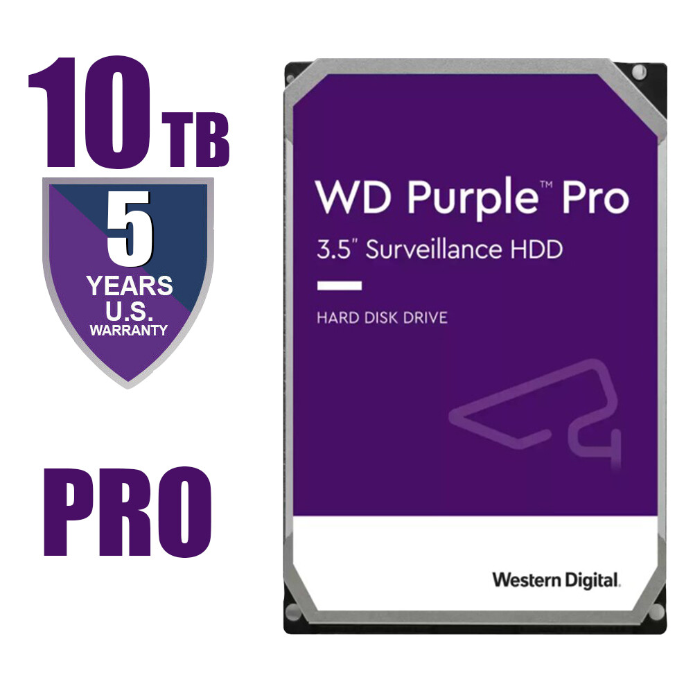 Western Digital Purple Pro 10TB Surveillance Hard Drive 3.5" WD102PURP