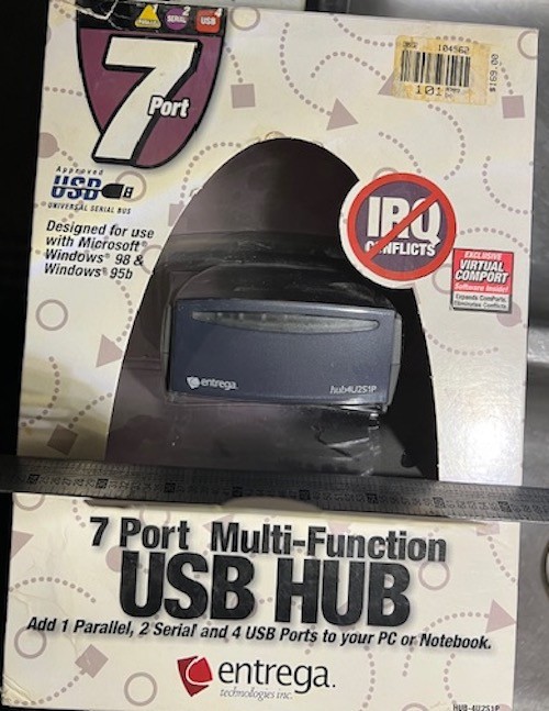 Entrega 7 Port Multi Function USB Serial Parallel Printer Hub