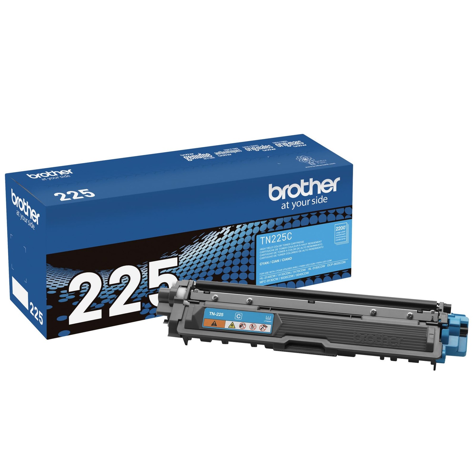 Genuine Brother TN-225C Cyan Toner. New Sealed Box, We Ship Fast