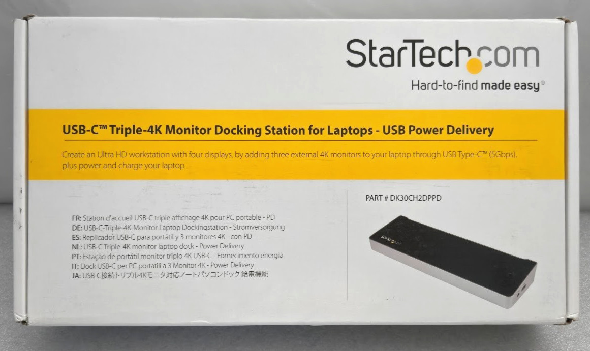 StarTech DK30CH2DPPD USB-C Dock Triple Universal 4K HDMI DP 60W Docking Station