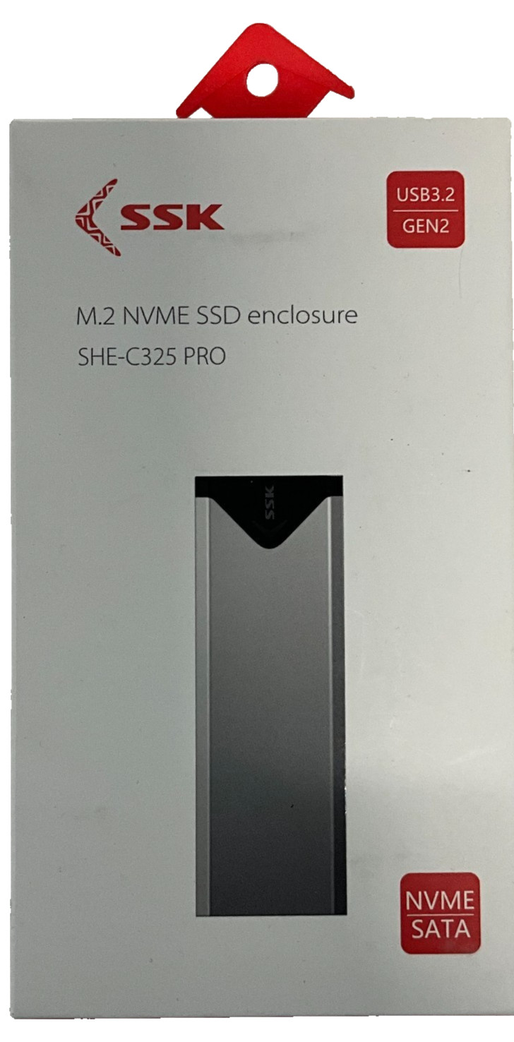 SSK SHE-C325 Pro M.2 NVMe SATA SSD Enclosure USB 3.2 Gen 2 10Gbps Aluminum