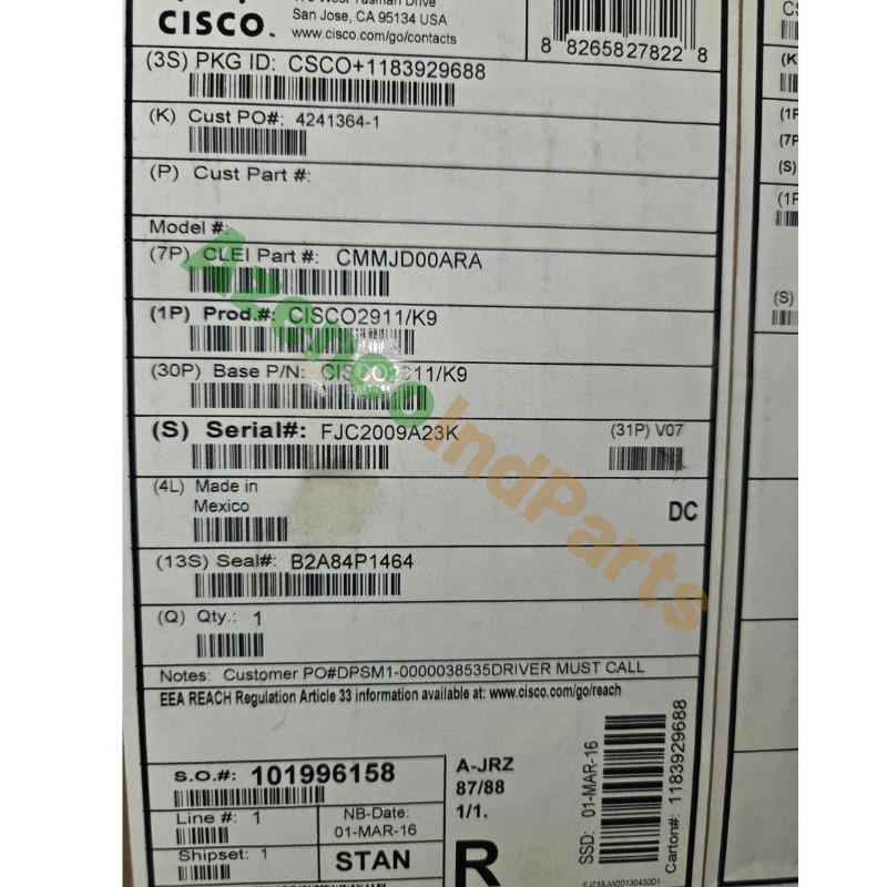 1PCS New Cisco CISCO2911/K9 Integrated Service Router Fast Delivery