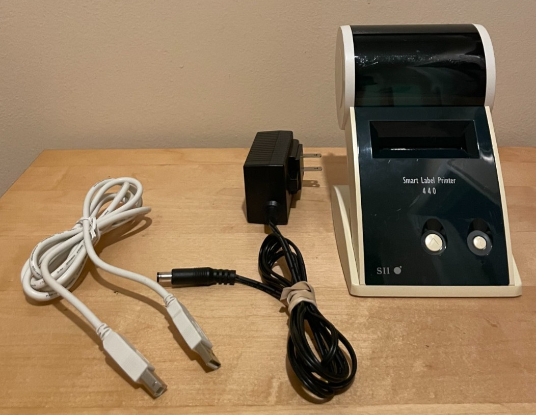 Seiko SII 440 Smart Label Monochrome Direct Thermal Printer & Media Tray Feeder