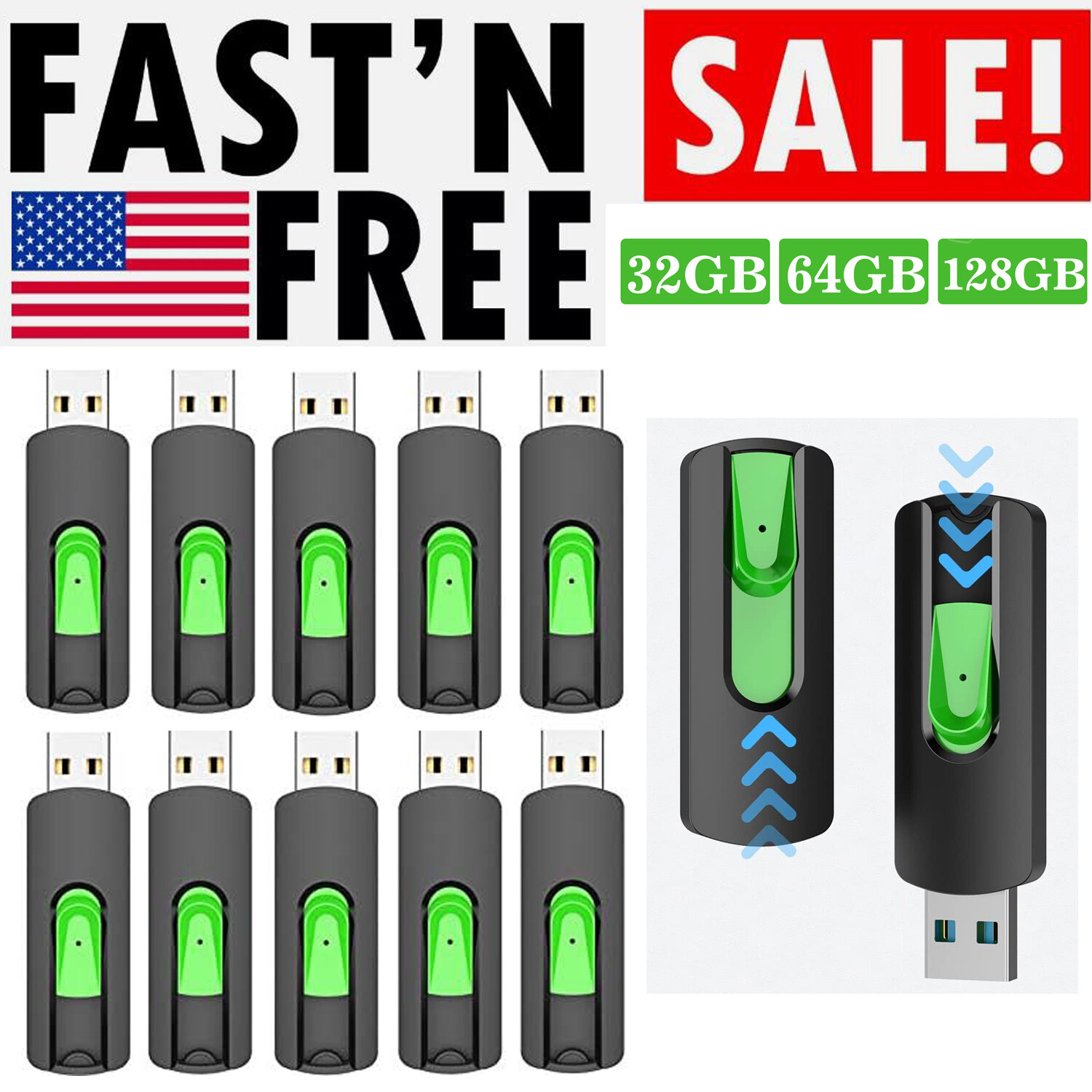 KOOTION 128MB-128GB USB Flash Drive Memory Stick Thumb Drives Lot Pack
