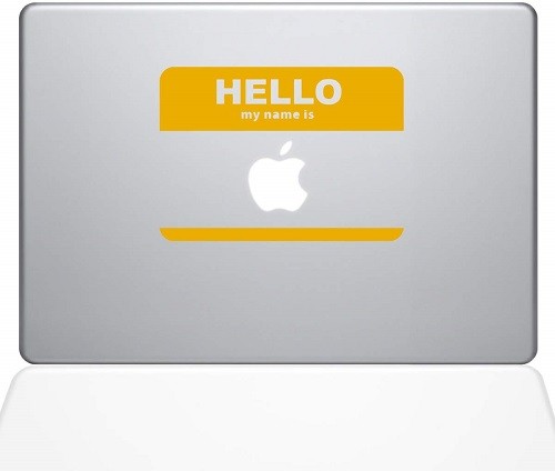 The Decal Guru 63454 Name Tag MacBook Decal Vinyl Sticker 11" MacBook Air -