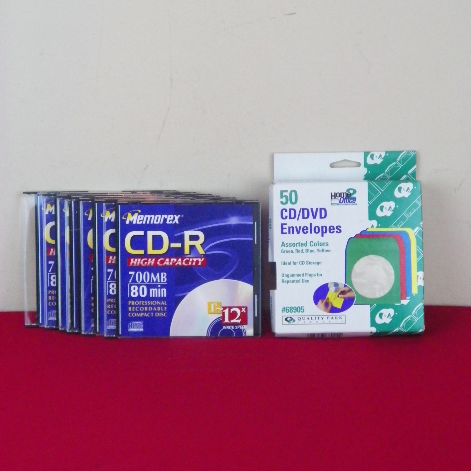 6 Memorex CD-R High Capacity 700MB 80 Min Recordable CD New 50 Envelopes