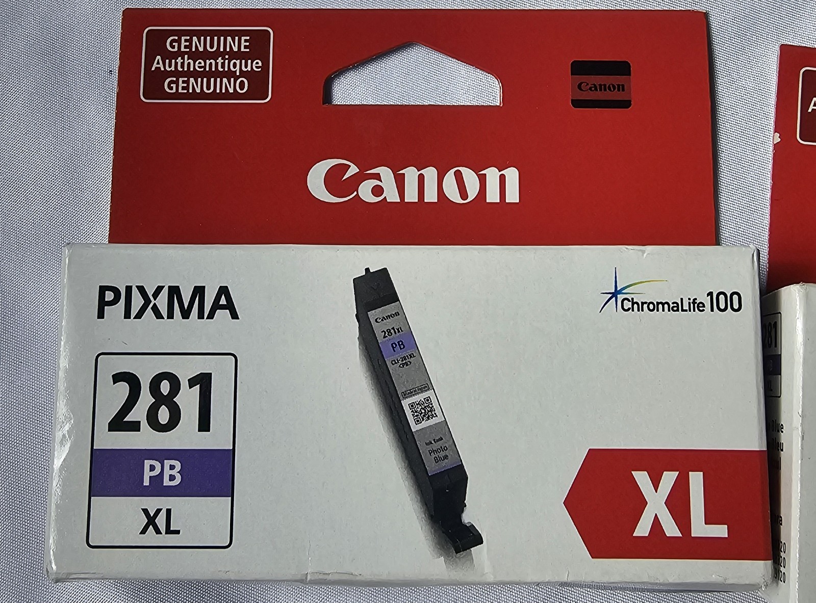 New 2 Boxes Canon Pixma CLI-281 XL PB High Yield Ink Photo Blue 8.3ml