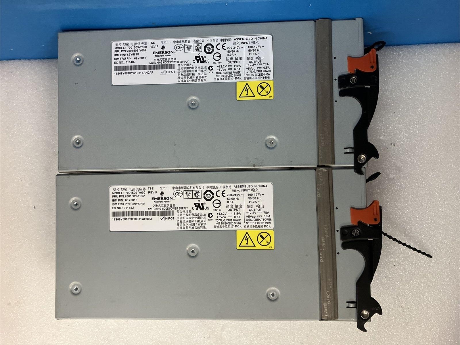 2x Emerson 7001509-Y000 Power Supply For IBM BladeCenter PSU 69Y5818 69Y5819 ~