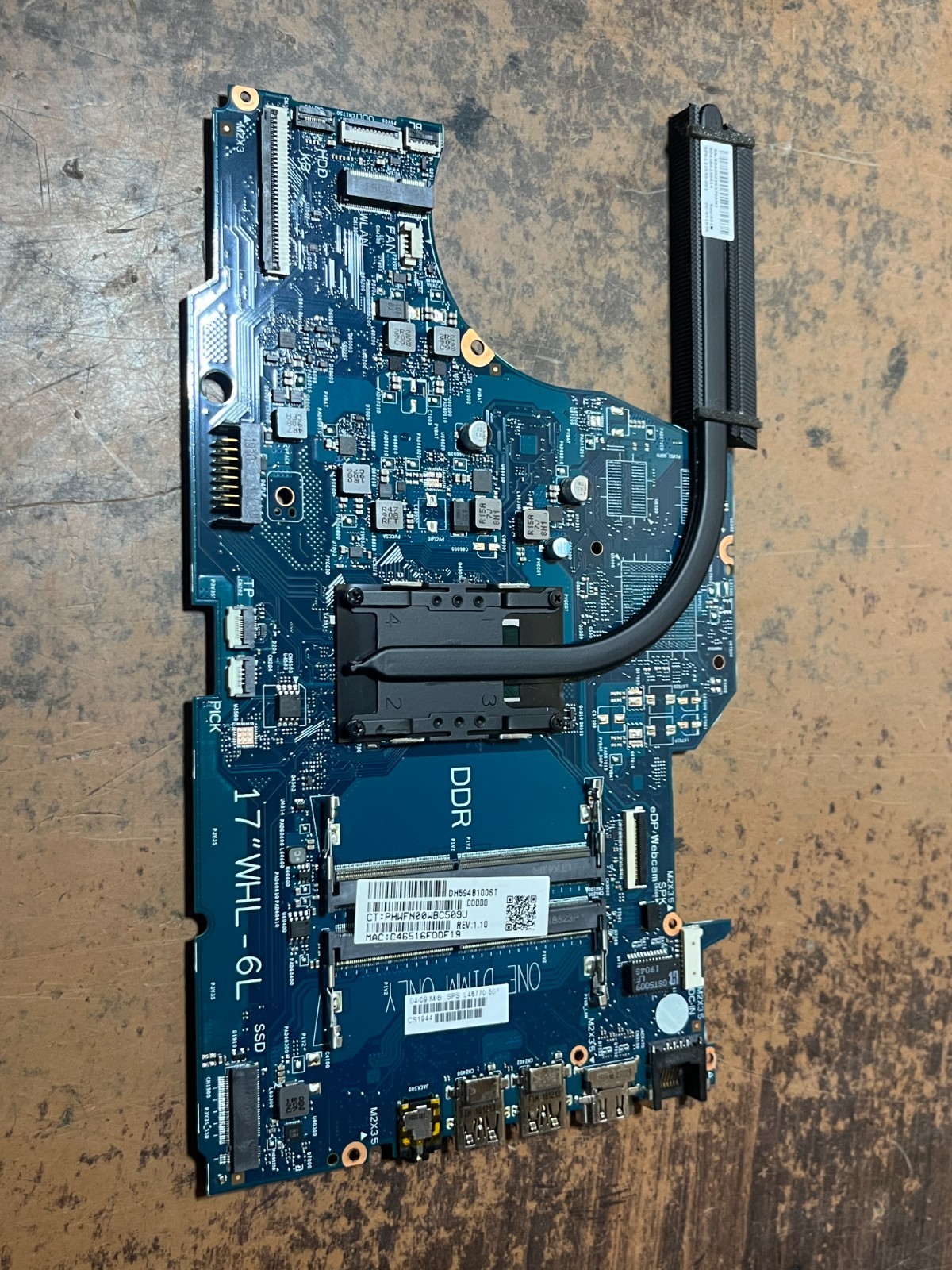 L48770-601 GENUINE HP MOTHERBOARD INTEL I3-8145U 17-BY 17-BY1061ST SERIES