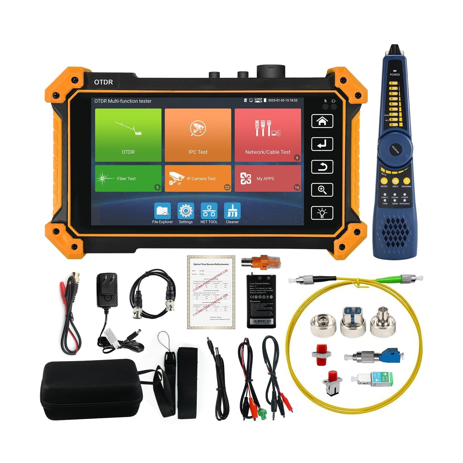 OTDR Fiber Optic Tester, WANLUTECH Fiber Tester 1310/1550nm 28/26dB 5.4 inch ...